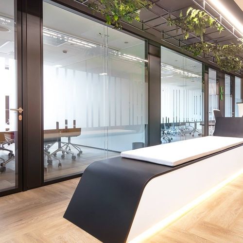 Removable partition - METRICA R - DIVILUX - glass / commercial / for offices