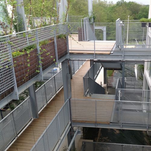 Steel railing - JK TECHNIC - galvanised steel / balustrade / mesh