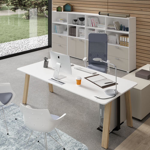 Free-standing desk - WOOD - UFFICIO DESIGN ITALIA - contemporary / melamine / straight