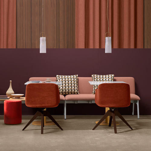 Modular upholstered bench - MALTA - UFFICIO DESIGN ITALIA - contemporary / fabric / metal base