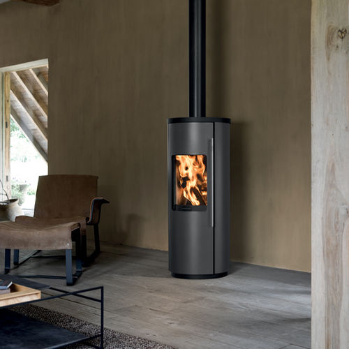 Wood heating stove - AZULI  - Richard le Droff - 6 kW / contemporary / steel