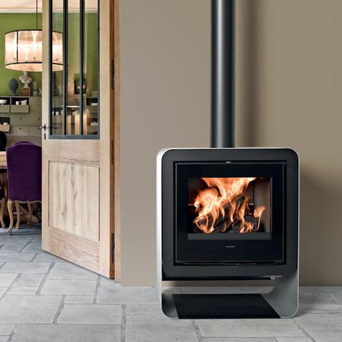 Wood heating stove - ZIOS - Richard le Droff - 7 kW / contemporary / steel