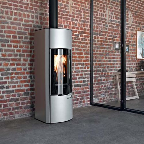 Wood heating stove - YSIOS - Richard le Droff - 7 kW / contemporary / steel