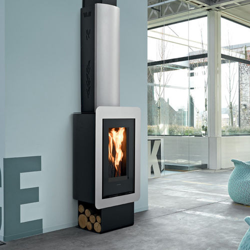 Wood heating stove - MIKADO - Richard le Droff - 0 - 5 kW / contemporary / steel