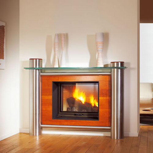 Contemporary fireplace mantel - PARIS - Richard le Droff - stainless steel