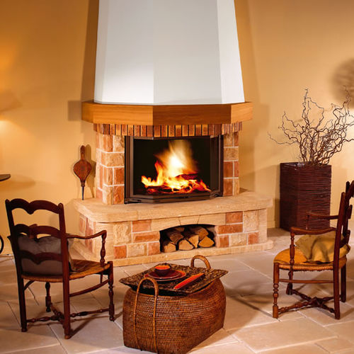 Traditional fireplace surround - DAPHNÉE - Richard le Droff - stone / wooden