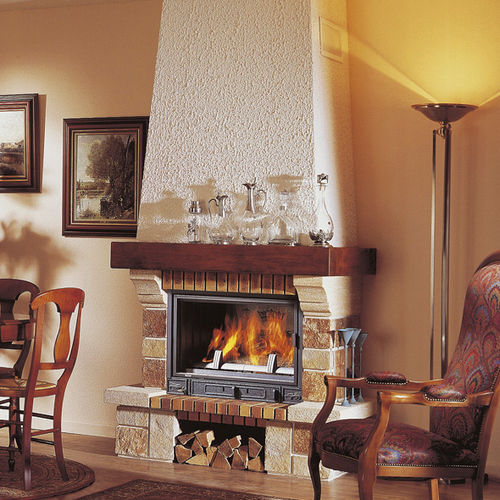 Traditional fireplace surround - BRASÉLIA - Richard le Droff - stone / wooden