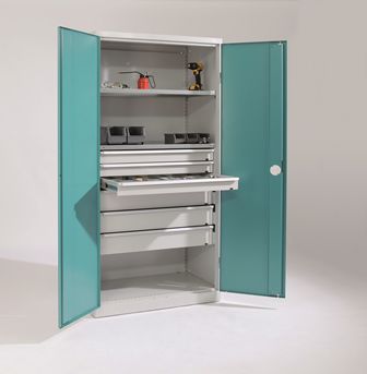 Tall filing cabinet - NEO - Otto Kind GmbH & Co. KG - metal / with hinged door / with drawers