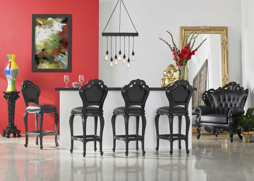 New Baroque design bar chair - 762   - POL ART - indoor / plastic / leather