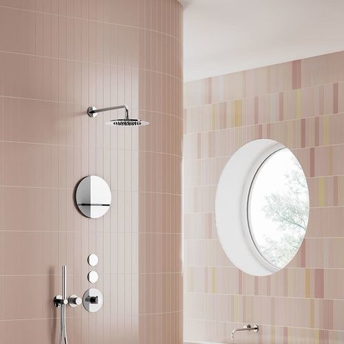 Wall-mounted shower head - SF096 C - AQUAelite® - round / waterfall / commercial