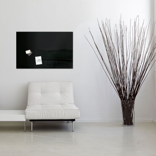 Magnetic board - GL 140 - SIGEL GmbH - black / wall-mounted / glass