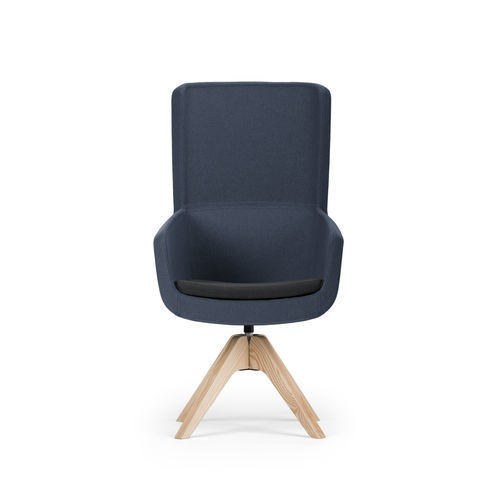 Contemporary armchair - ARCA - True Design srl - fabric / wooden / high-back