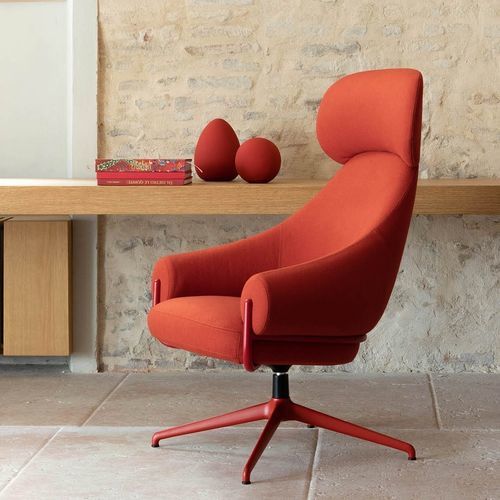 Contemporary armchair - FENDER - True Design srl - polyurethane foam / aluminum / high-back