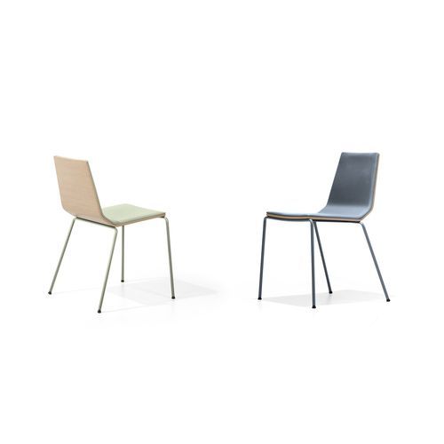 Contemporary visitor chair - MARINA - True Design srl - indoor / steel / wooden