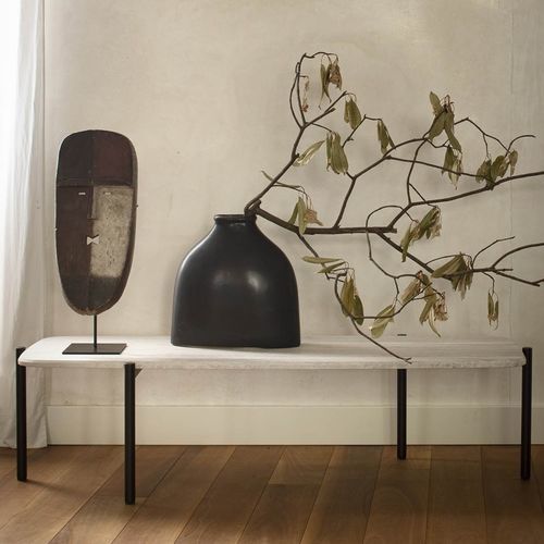 Contemporary coffee table - BLADE - True Design srl - MDF / marble / steel base