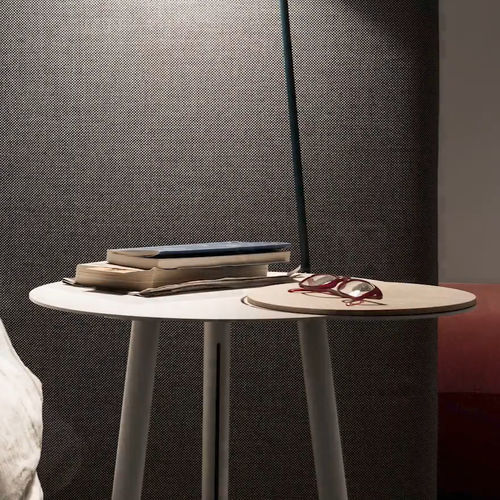 Contemporary side table - CLOUD - True Design srl - oak / walnut / steel base