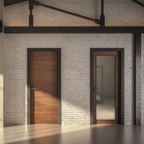 Interior door - ADELE - FBP PORTE - larch / steel / swing