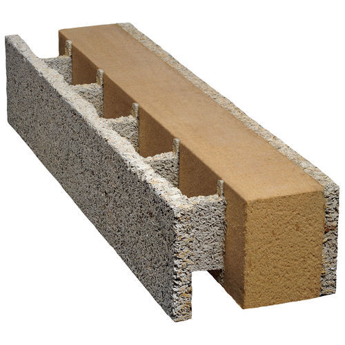 Wood fiber concrete shuttering block - ISOSPAN ECO-EXPERT - XL  - isospan Baustoffwerk GmbH - for passive houses / for load-bearing exterior walls / for building