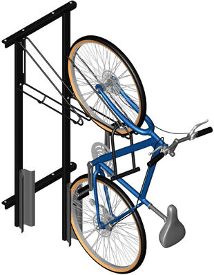 Wall-mounted bike rack - WALLRACK™ : VERTICAL - CycleSafe - interior / steel / commercial