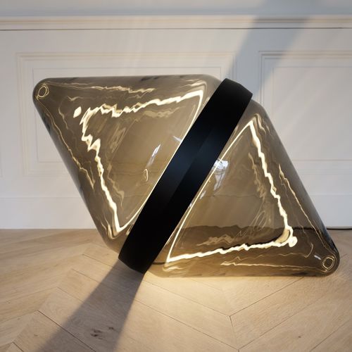 Floor lamp - HOLLOW - Wonderglass - aluminum / blown glass / polyurethane