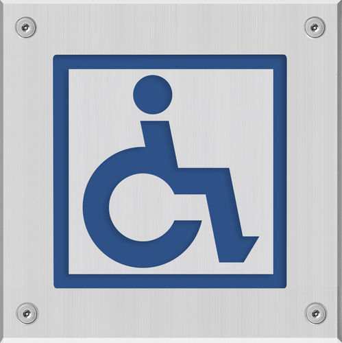 Aluminum door pictogram - 20‐2552 - Telecom Behnke GmbH - Plexiglas® / handrail / orientation