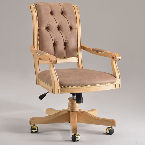 Classic office armchair - WENDY - Veneta Sedie - fabric / wooden / adjustable-height
