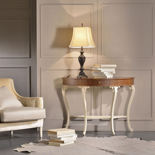 Traditional sideboard table - AMBROSIA  - Veneta Sedie - wooden / half moon / with drawer