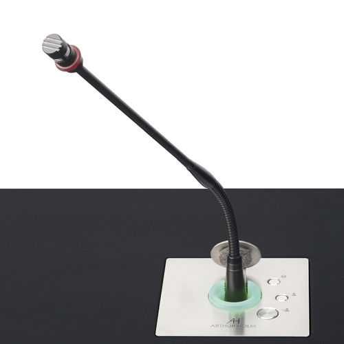 Retractable microphone - DYNAMICTALK - Arthur Holm - conference table / motorized