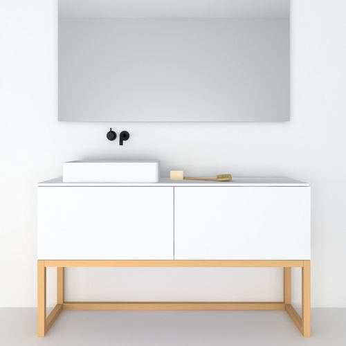 Double washbasin cabinet - 160 SOBRE 2C - CODIS - free-standing / wooden / contemporary