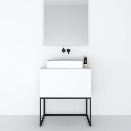 Free-standing washbasin cabinet - 80 INT 1C - CODIS - metal / contemporary / with drawers