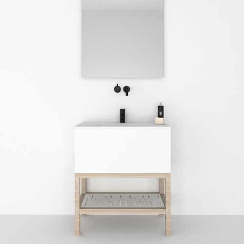 Free-standing washbasin cabinet - 80 INT L 1C - CODIS - bamboo / contemporary / with drawers