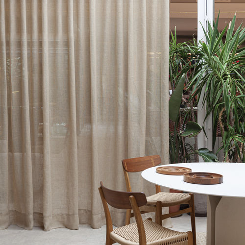 Curtain fabric - GREDOS - Equipo DRT - plain / polyester / linen