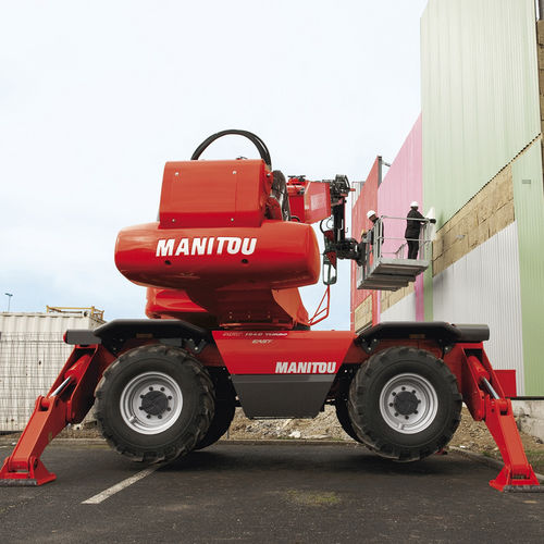 Lifting telehandler - MRT 1840 EASY T4 S2 360° - Manitou America's, Inc. - for construction / rotating / for masonry