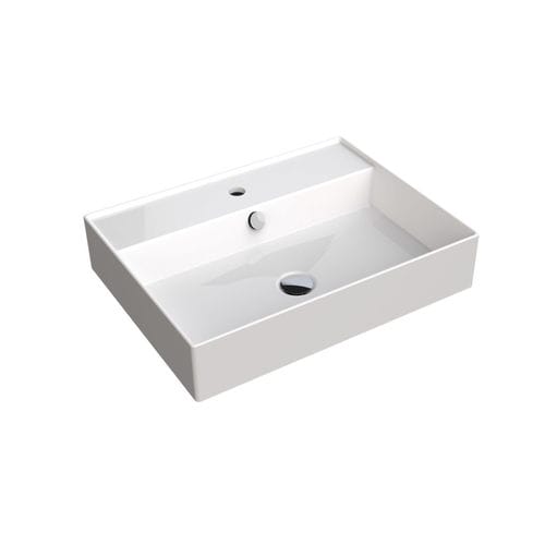 Countertop washbasin - CUBA - DECOTEC - ceramic / high-gloss / rectangular