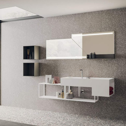 Wall-hung washbasin cabinet - L+03  - novello - wooden / contemporary / without door