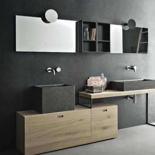 Wall-hung washbasin cabinet - CR#2.09 - novello - oak / contemporary / without door