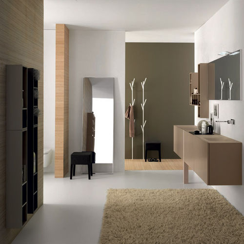 Wall-hung washbasin cabinet - C02 - novello - wooden / contemporary / with door