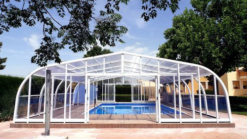 High swimming pool enclosure - TABARCA - abrisol - fixed / metal / polycarbonate