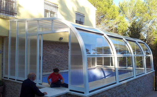 High swimming pool enclosure - TABARCA  - abrisol - fixed / aluminum / polycarbonate
