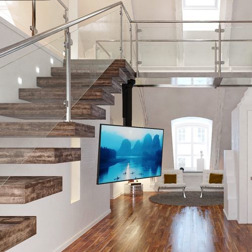 Contemporary TV ceiling mount - LIFT - MAIOR - swivel / motorized / remote-controlled