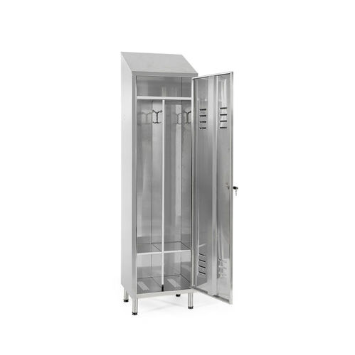Stainless steel locker - E102 - TECNOTELAI - key / commercial / silver-colored