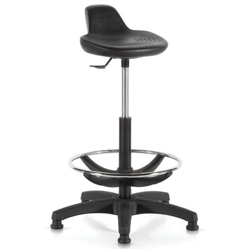 Contemporary office stool - 1757 - TECNOTELAI - polyurethane / metal base / on casters