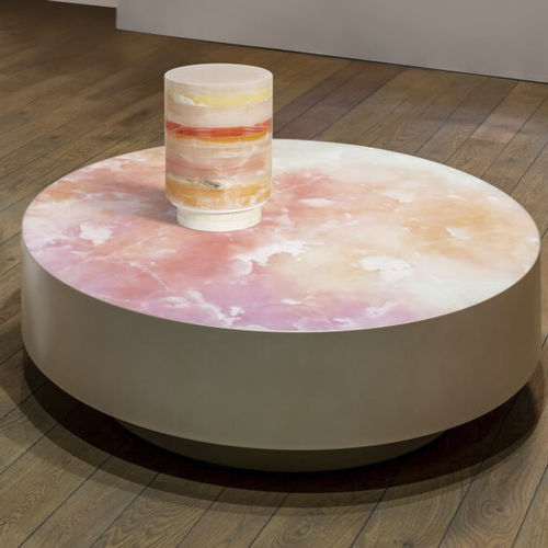 Contemporary coffee table - GELATOSO - BUDRI - onyx / metal base / circular