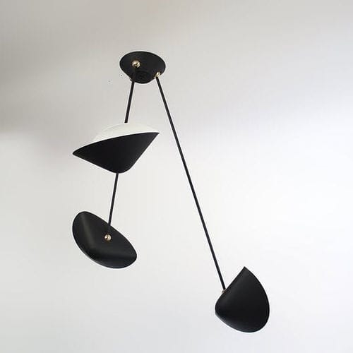 Contemporary ceiling light - SUS3 - atelier moderniste - aluminum / brass / halogen