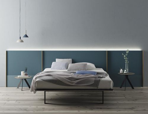 Double bed headboard - NEW KANDOR - Lagrama - contemporary / fabric / wooden