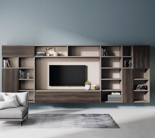Contemporary TV wall unit - ADDBOX - Lagrama - wooden
