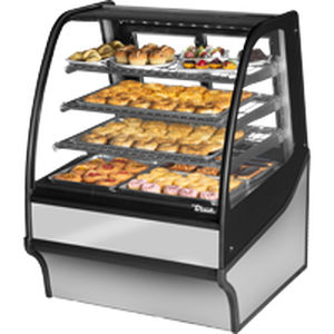 Contemporary display case - TDM-DC-36-GE/GE-S-S - True Food International - countertop / curved glass / aluminum