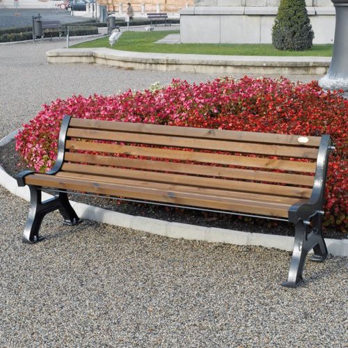 Traditional public bench - ITALIA - IL CEPPO - wooden / metal / with backrest