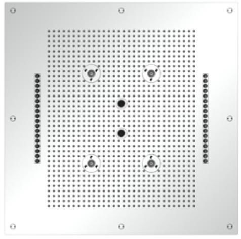 Recessed ceiling shower head - SENSE PRO - ASTRALPOOL - square / with built-in light / thermostatic