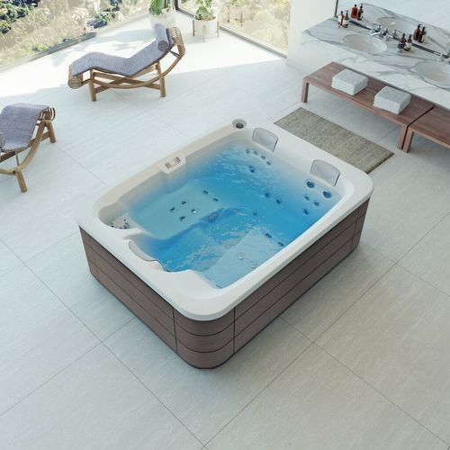 Above-ground hot tub - ALEXANDRIA - ASTRALPOOL - 3-seater / wooden / stainless steel